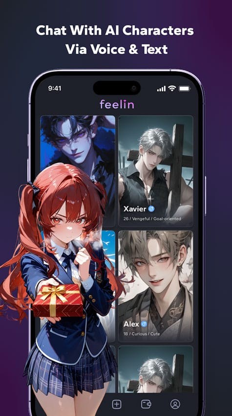 feelin官方人设卡界面